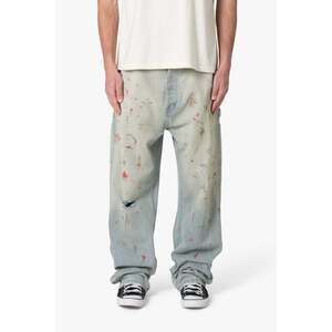 mnml Ultra Baggy Painted Work Denim - Vintage Blue Size 34Vintage Blue / 34